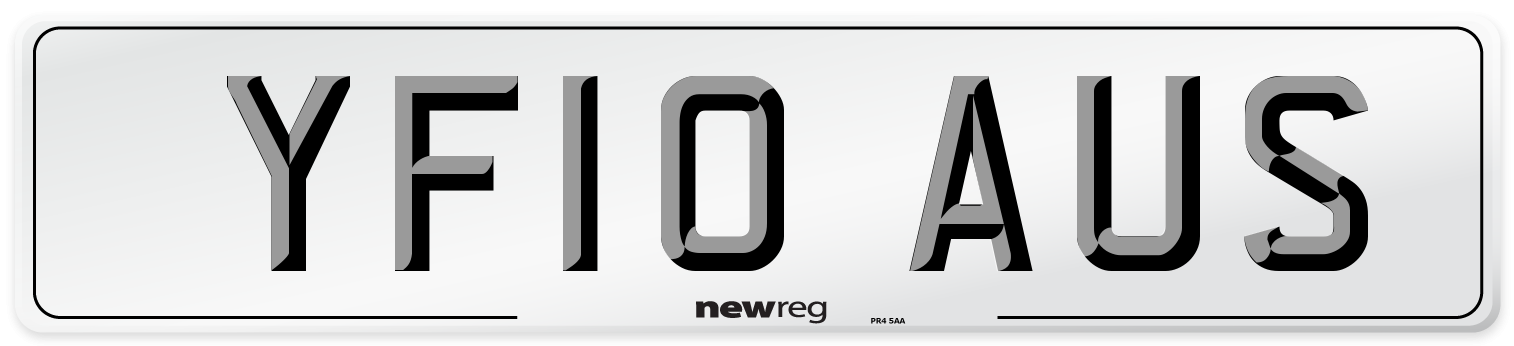 YF10 AUS Number Plate from New Reg